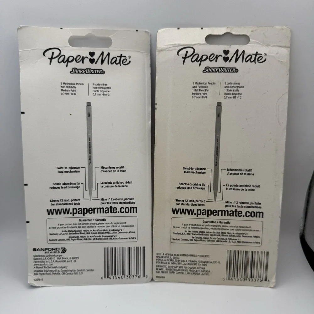 Paper Mate Sharpwriter Mechanical Pencils 0.7mm #2 Yellow Twistable 2010 NOS X2